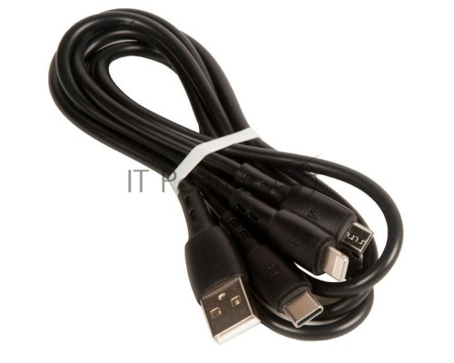 Кабель USB BOROFONE BX71 Shengda для Lightning, Micro USB, Type-C, 2.0A, длина 1м, черный