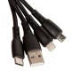 Кабель USB BOROFONE BX71 Shengda для Lightning, Micro USB, Type-C, 2.0A, длина 1м, черный