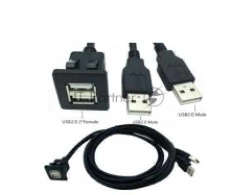 Кабель с разъемами USB 2.0  2 мама для монтажа - 2 папа 2 м
