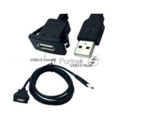 Кабель с разъемами USB 2.0 мама для монтажа -папа 1 м