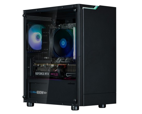 Компьютерный корпус ZALMAN T4 PLUS, MATX, BLACK, WINDOW, 1 x Combo (3.5'' or 2.5''), 1x3.5'', 2x2.5