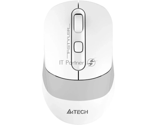 Мышь беспроводная A4Tech Fstyler FB10CS белый/серый, 2000 dpi, радиоканал, Bluetooth, USB, кнопки - 4