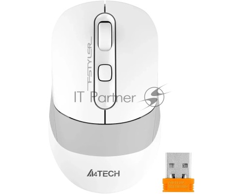 Мышь беспроводная A4Tech Fstyler FB10CS белый/серый, 2000 dpi, радиоканал, Bluetooth, USB, кнопки - 4