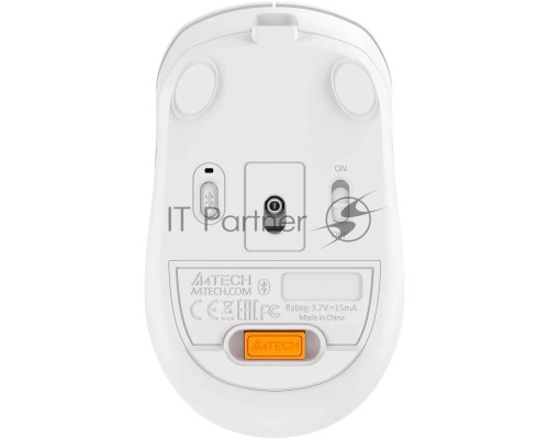 Мышь беспроводная A4Tech Fstyler FB10CS белый/серый, 2000 dpi, радиоканал, Bluetooth, USB, кнопки - 4
