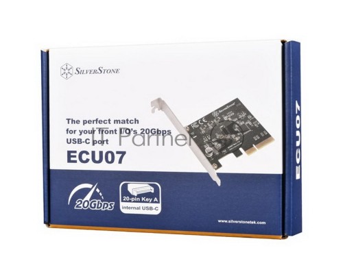 Контроллер Silverstone G56ECU070000010 SuperSpeed USB 20Gbps / internal USB-C Key-A 3.2 Gen 2x2 PCIe expansion card Контроллер Silverstone G56ECU070000010 SuperSpeed USB 20Gbps / internal USB-C Key-A 3.2 Gen 2x2 PCIe expansion card