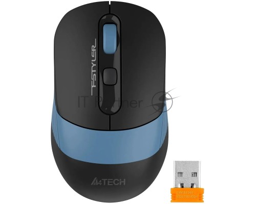 Мышь беспроводная A4Tech Fstyler FB10CS черный/синий, 2000 dpi, радиоканал, Bluetooth, USB, кнопки - 4