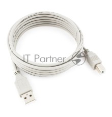 Кабель USB 2.0 Cablexpert CC-USB2-AMBM-10-N, AM/BM, медь, 3.0м, пакет