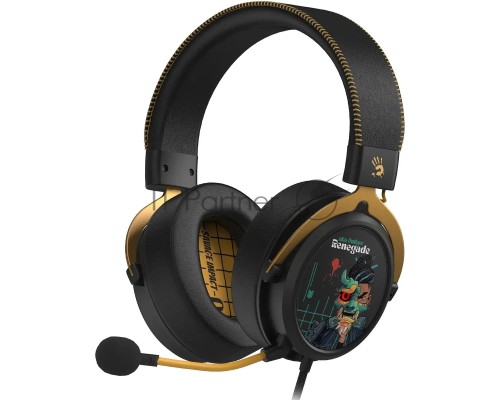 Наушники с микрофоном A4Tech Bloody M595 Renegade черный/рисунок 2.3м мониторные USB оголовье (M595)