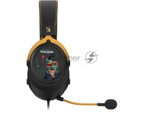 Наушники с микрофоном A4Tech Bloody M595 Renegade черный/рисунок 2.3м мониторные USB оголовье (M595)