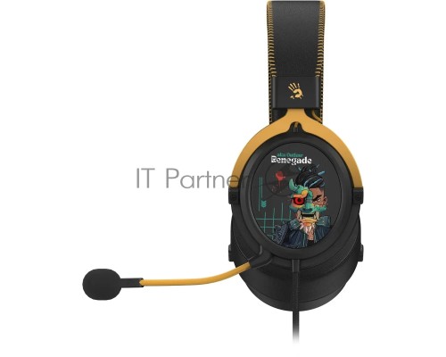 Наушники с микрофоном A4Tech Bloody M595 Renegade черный/рисунок 2.3м мониторные USB оголовье (M595)