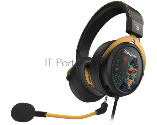 Наушники с микрофоном A4Tech Bloody M595 Renegade черный/рисунок 2.3м мониторные USB оголовье (M595)
