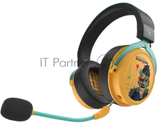 Наушники с микрофоном A4Tech Bloody MR595 Renegade желтый/рисунок мониторные BT/Radio оголовье (MR595)
