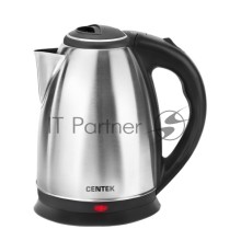 Чайник Centek CT-0035 (матовый) металл 1,5л, 2000Вт, хромированная вставка на крышке
