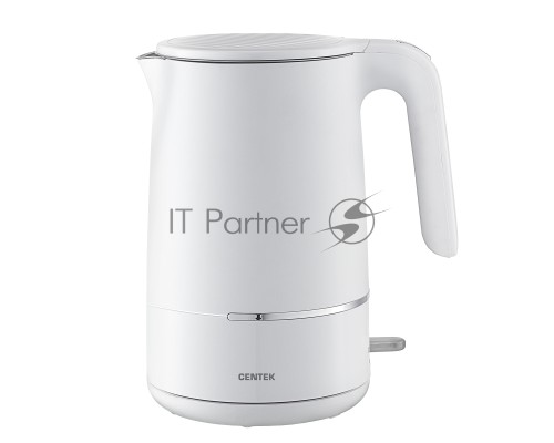 Чайник Centek CT-1012 (белый) 1.5л, 2200Вт, двойные стенки, бесшовная колба, эффект термоса