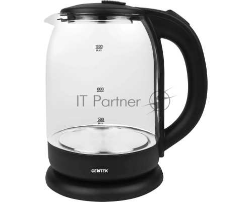 Чайник Centek CT-0010 стекло 1.8л, 1900Вт, LED индикатор, Защита от перегрева, Фильтр от накипи.
