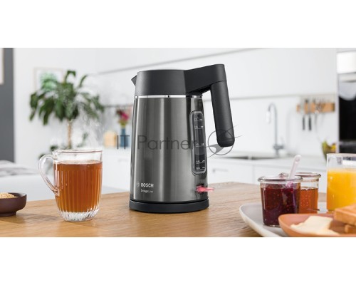Чайник Bosch TWK5P475 Цвет: графитовый, 2400 Ватт, скрытый нагр.элемент, 1.7 л