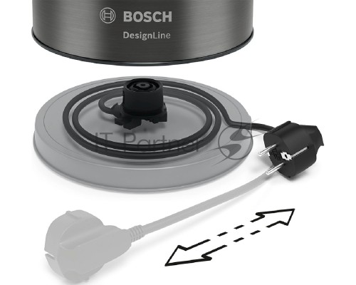 Чайник Bosch TWK5P475 Цвет: графитовый, 2400 Ватт, скрытый нагр.элемент, 1.7 л