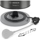 Чайник Bosch TWK5P475 Цвет: графитовый, 2400 Ватт, скрытый нагр.элемент, 1.7 л