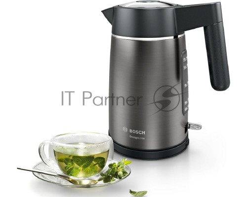 Чайник Bosch TWK5P475 Цвет: графитовый, 2400 Ватт, скрытый нагр.элемент, 1.7 л