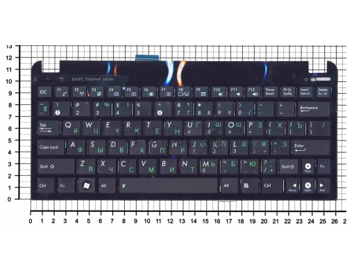 Клавиатура для ноутбука Asus Eee PC 1015 черная с рамкой