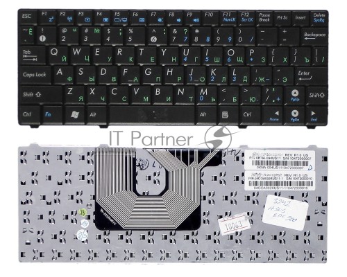 Клавиатура для ноутбука Asus Eee PC 900HA T91 T91MT 900SD Черная