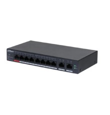 DAHUA DH-CS4010-8GT-110 8-портовый гигабитный PoE коммутатор управляемый  8 RJ45 10/100/1000Мбит/с (PoE/PoE+/Hi-PoE), 2 RJ45 10/100/1000Мбит/с (uplink) до 60Вт