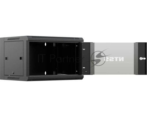 Шкаф коммутационный NTSS NTSS-W12U6045GS (NTSS-W12U6045GS-BL) настенный 12U 570x450мм пер.дв.стекл 60кг черный 350мм 22.2кг 220град. 635мм IP20 сталь