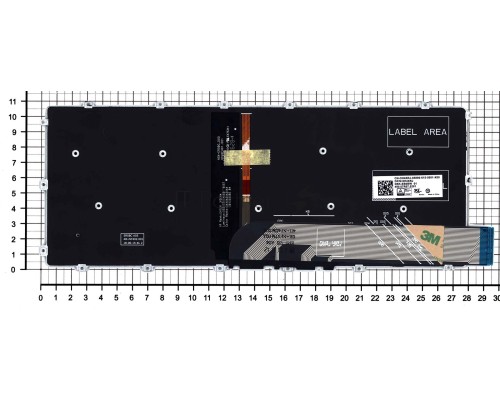 Клавиатура для ноутбука Dell Inspiron 14 5480 5481 5482 5485 5488 черная подсветка маленький энтер