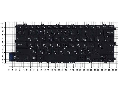 Клавиатура для ноутбука Dell Inspiron 14 5480 5481 5482 5485 5488 черная подсветка маленький энтер