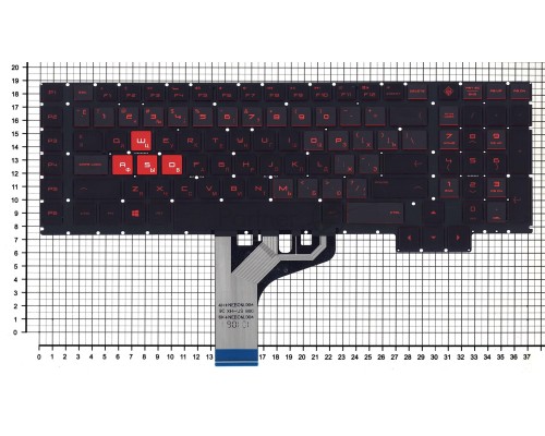 Клавиатура для ноутбука HP Omen 17-CB черная с подсветкой
