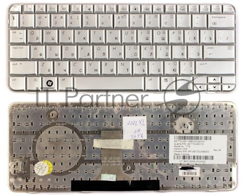 Клавиатура для ноутбука HP Pavilion TX1000 TX2000 TX2500 серебристая