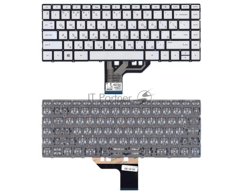 Клавиатура для ноутбука HP Spectre X360 13-w000 13-ac000 серебристая с подсветкой