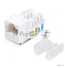 Модуль Keystone Jack RJ-45(8P8C), UTP неэкранированный, CAT 5e, тип 90 градусов, белый REXANT PRO