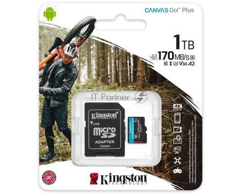 Карта памяти Kingston 1TB microSDXC Canvas Go Plus 170R A2 U3 V30 Card + ADP/ Kingston 1TB microSDXC Canvas Go Plus 170R A2 U3 V30 Card + ADP
