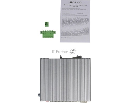 Коммутатор ORIGO Unmanaged Industrial Switch 8x1000Base-T, 2x1000Base-X SFP, Surge 4KV, -40 to 75°C