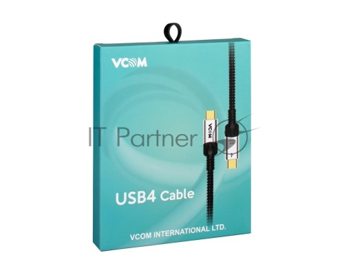 Кабель VCOM USB4 TypeC(M)--TypeC(M), 5K 60Hz, 8K 30Hz 40GBps, PD 240W, 2м CU560-2M