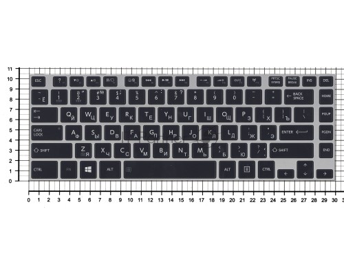 Клавиатура для ноутбука Toshiba M40T черная с серой рамкой и подсветкой