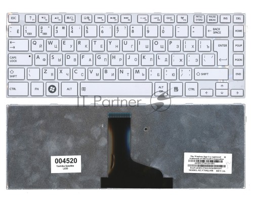 Клавиатура для ноутбука Toshiba Satellite L800 L830 белая