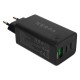 Зарядное устройство NERPA PD333CBX 65W GaN PD+QC3.0, 2xUSB-C, 1xUSB-A, USB-C - USB-C 100W cable 1.5m black, EU plug, BOX