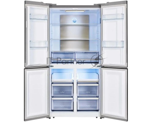 Холодильник LEX LCD505XID серебристый трехкамерный 321/144л морозилка снизу, No Frost, Side by Side