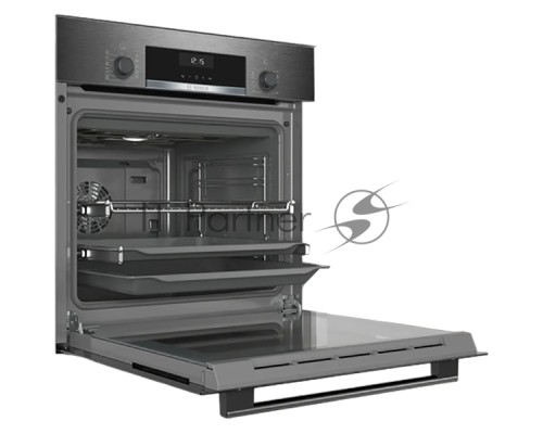 Встраиваемый духовой шкаф Bosch HBJ517SG0R 60 см, Serie 4, 66 л, Vario-гриль большой площади, Верхний/нижний жар, Горячий воздух, Горячий воздух нежный, Гриль с конвекцией, Нижний жар, Режим для пиццы, черная нержавеющая сталь