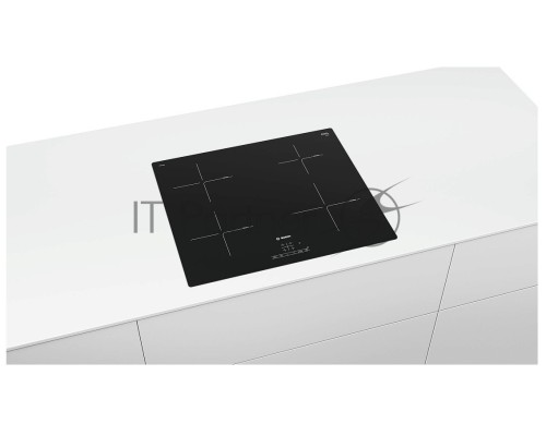 Индукционная варочная панель Bosch PUE611HC1E, 60 см, индукция,скошенные края, сенсорное управление, черный