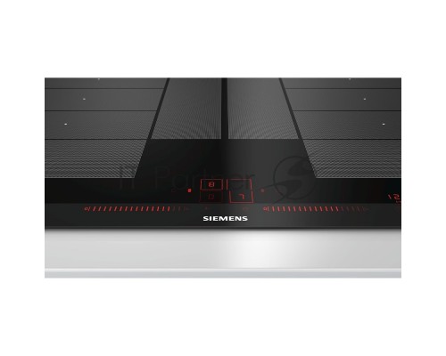 Встраиваемая электрическая панель Siemens iQ700,индукционная, 81.20х52 см, количество конфорок: 4, материал панели: стеклокерамика, установка: независимая, переключатели: сенсорные, черный цвет, Bridge