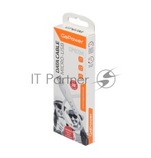 Кабель GoPower GP07M USB (m)-microUSB (m) 1.0м 2.4A силикон белый (1/200/800)