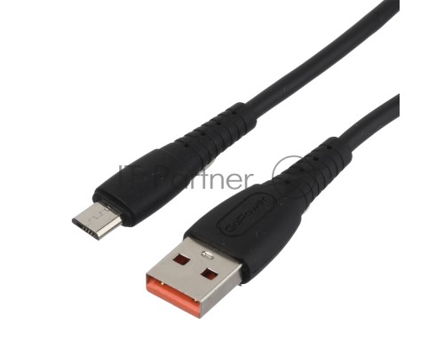Кабель GoPower GP07M USB (m)-microUSB (m) 1.0м 2.4A силикон черный (1/200/800)