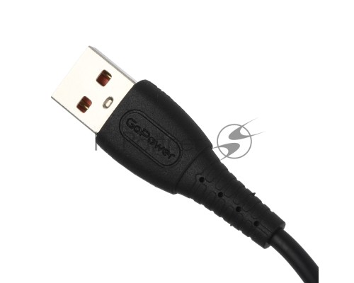 Кабель GoPower GP07M USB (m)-microUSB (m) 1.0м 2.4A силикон черный (1/200/800)