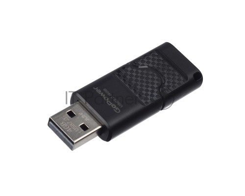 Флеш диск GoPower SLIDER 4GB USB2.0 пластик черный матовый (1/50/1000)