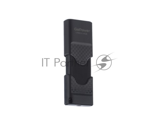 Флеш диск GoPower SLIDER 4GB USB2.0 пластик черный матовый (1/50/1000)
