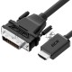 Кабель 1.0m HDMI-DVI, 19M / 25M Dual Link, черный, 30 AWG, двойной экран, GCR-55519