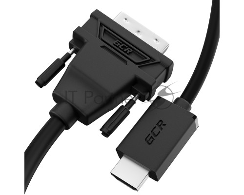 Кабель 1.0m HDMI-DVI, 19M / 25M Dual Link, черный, 30 AWG, двойной экран, GCR-55519 Кабель 1.0m HDMI-DVI, 19M / 25M Dual Link, черный, 30 AWG, двойной экран, GCR-55519